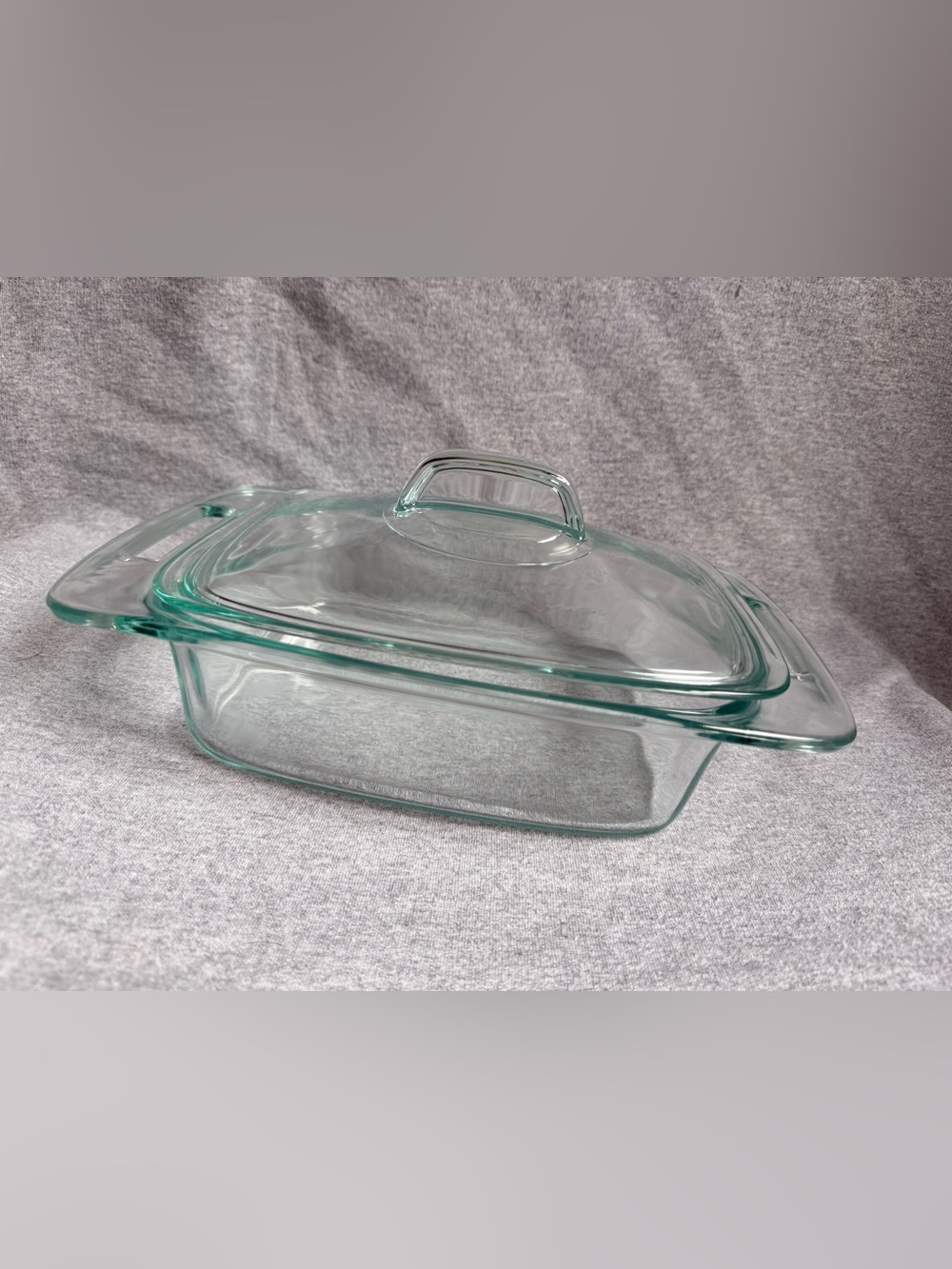 Pyrex Light Green-Tint Glass Casserole with Lid
